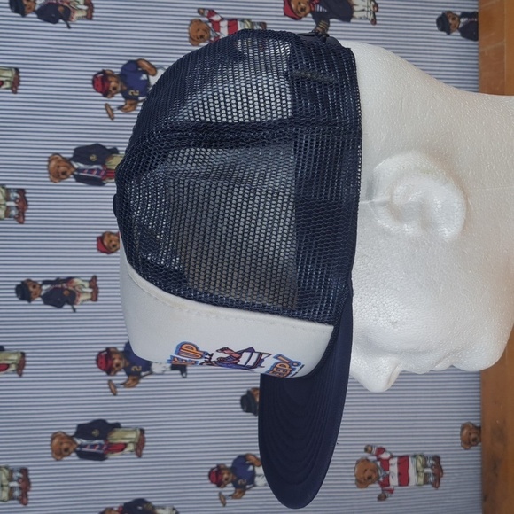 Vintage foam mesh trucker funny saying Wake up w Grouchy blue snapback hat - Picture 3 of 7